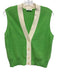 Sandro Size 3 Green & White Wool & Cashmere Knit stars Sleeveless Button up Top Green & White / 3