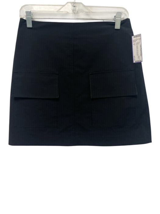 TELA Size S Black Polyester Back Zip Grid Pattern Cargo Pockets Mini Skirt Black / S