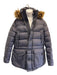 Moncler AS IS Navy Blue Polyamide Pockets Fur Lining Men's Coat Navy Blue / 3