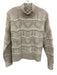 Autumn Cashmere Size S White, Pink, Yellow Cashmere High Neck Open Knit Sweater White, Pink, Yellow / S