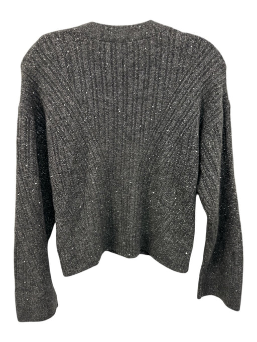 Ramy Brook Size S Gray & Silver Wool & Polyamide Blend Sequins Metallic Cardigan Gray & Silver / S
