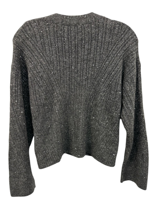 Ramy Brook Size S Gray & Silver Wool & Polyamide Blend Sequins Metallic Cardigan Gray & Silver / S