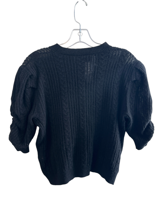 Frame Size Small Black Cashmere Round Neck Half Sleeve Knit Top Black / Small