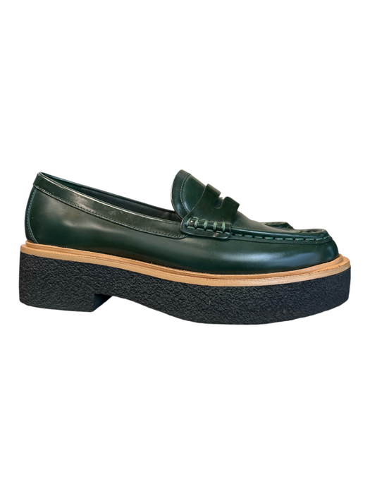 Loeffler Randall Shoe Size 8 Green Leather Lug Sole Square Toe Shoes Green / 8