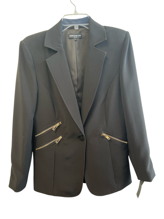 Generation Love Size M Black Polyester & Spandex Stretch Zipper Detail Jacket Black / M