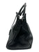 Saint Laurent Black Leather Silver Hardware Handle Feet Grain Leather Bag Black / M