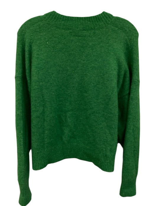 Baum und Pferdgarten Size S Green Alpaca Blend Ribbed Knit V Neck Fuzzy Sweater Green / S
