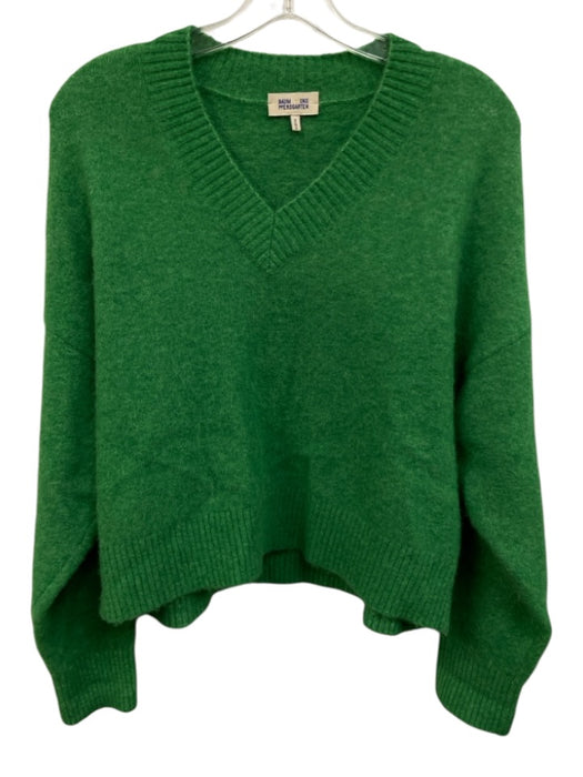 Baum und Pferdgarten Size S Green Alpaca Blend Ribbed Knit V Neck Fuzzy Sweater Green / S