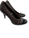 Chanel Shoe Size 38 Brown & Black Leather Patent Cap Toe Scrunch Detail Pumps Brown & Black / 38