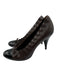 Chanel Shoe Size 38 Brown & Black Leather Patent Cap Toe Scrunch Detail Pumps Brown & Black / 38