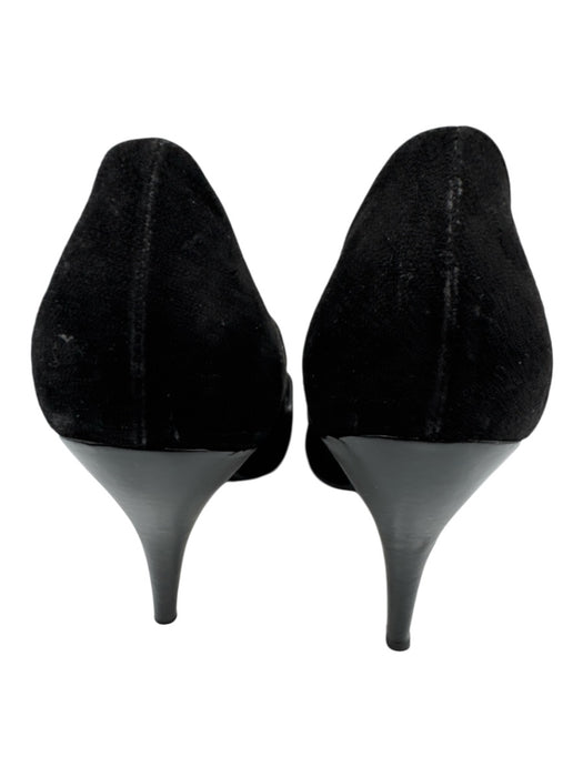 Dolce & Gabbana Shoe Size 38 Black Suede Silver Hardware Pointed Toe Pumps Black / 38