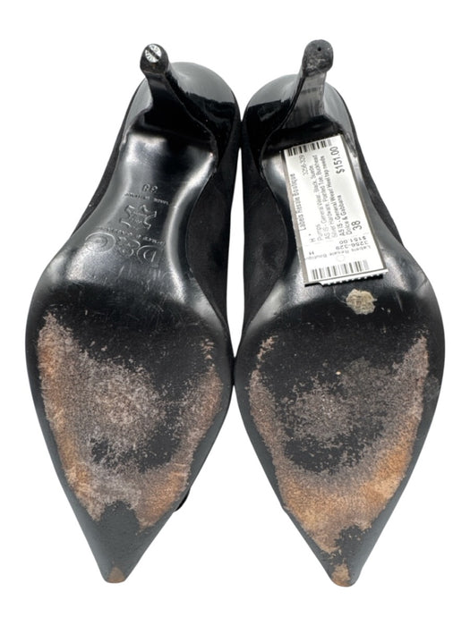 Dolce & Gabbana Shoe Size 38 Black Suede Silver Hardware Pointed Toe Pumps Black / 38