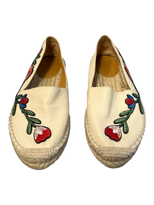Gucci Shoe Size 35 Cream & Multi Leather Espadrille Embroider Detailing Shoes Cream & Multi / 35
