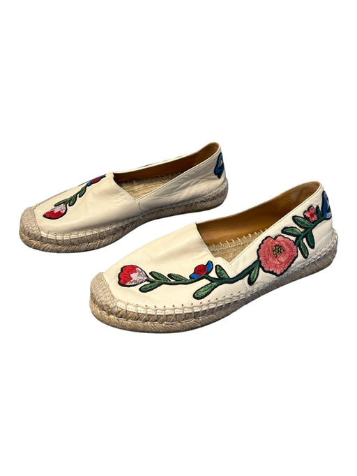 Gucci Shoe Size 35 Cream & Multi Leather Espadrille Embroider Detailing Shoes Cream & Multi / 35