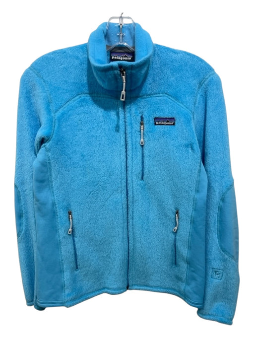 Patagonia Size XS Blue Polyester Blend Fuzzy High Neck Front Zip Jacket Blue / XS