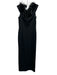 Adriana Papell Size 6 Black Polyester Blend Feather Trim Off Shoulder Gown Black / 6