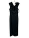 Adriana Papell Size 6 Black Polyester Blend Feather Trim Off Shoulder Gown Black / 6