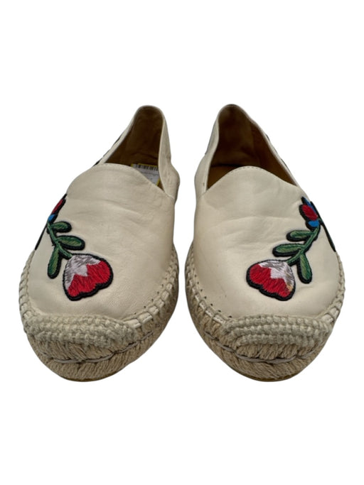 Gucci Shoe Size 35 Beige, Green, Multi Leather Embroidered Round Toe Espadrille Beige, Green, Multi / 35