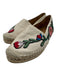 Gucci Shoe Size 35 Beige, Green, Multi Leather Embroidered Round Toe Espadrille Beige, Green, Multi / 35