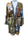 Farm Rio Size XL Green, Orange, Blue Viscose Long Sleeve Abstract Print Dress Green, Orange, Blue / XL