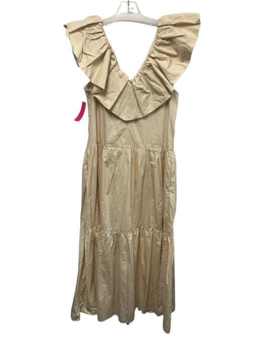 English Factory Size M Cream Cotton Tiered Off Shoulder Dress Cream / M