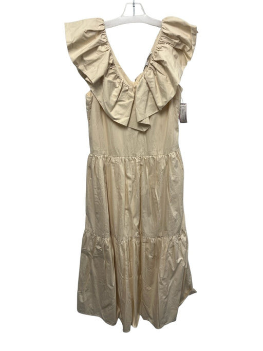 English Factory Size M Cream Cotton Tiered Off Shoulder Dress Cream / M