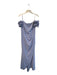 Xscape Size 12 Periwinkle Polyester Blend Back Zip Off Shoulder Ruched side Gown Periwinkle / 12