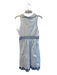 Tibi Size 8 White & Blue Cotton Lined Sleeveless Side Zip Stripe Dress White & Blue / 8