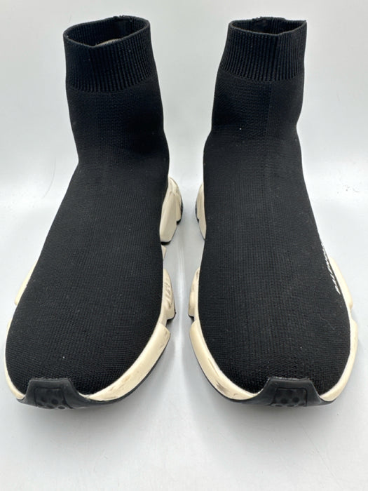 Balenciaga Shoe Size 39 Black & White textile upper Sock Ankle Knit Sneakers