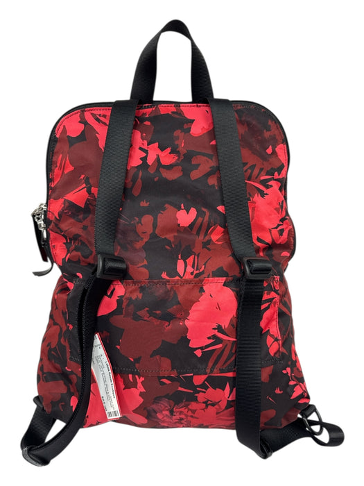 Tumi Black & Red Print Nylon Floral Backpack Backpack Black & Red Print