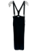 Frame Size S Black Wool Blend Front Zip Straight Leg Suspender Detail Overalls Black / S