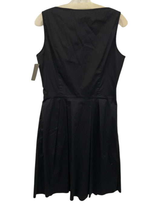 Prada Size 48 Black Cotton & Polyamide Sleeveless Scoop Neck Pleat Dress Black / 48