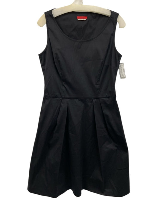Prada Size 48 Black Cotton & Polyamide Sleeveless Scoop Neck Pleat Dress Black / 48