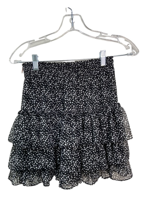 Misa Size XS/S Black & White Viscose Elastic Waist Polka Dot Tiered Skirt Set Black & White / XS/S