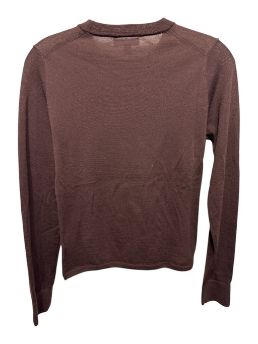 J Crew Size S Brown Wool Long Sleeve Crew Neck Top Brown / S