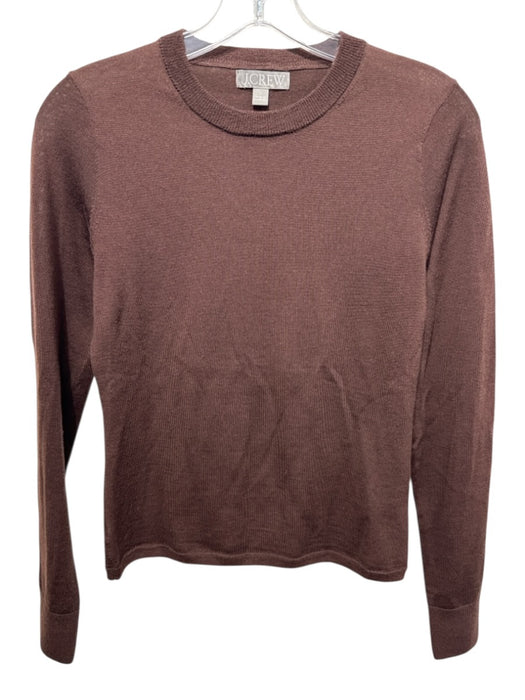 J Crew Size S Brown Wool Long Sleeve Crew Neck Top Brown / S
