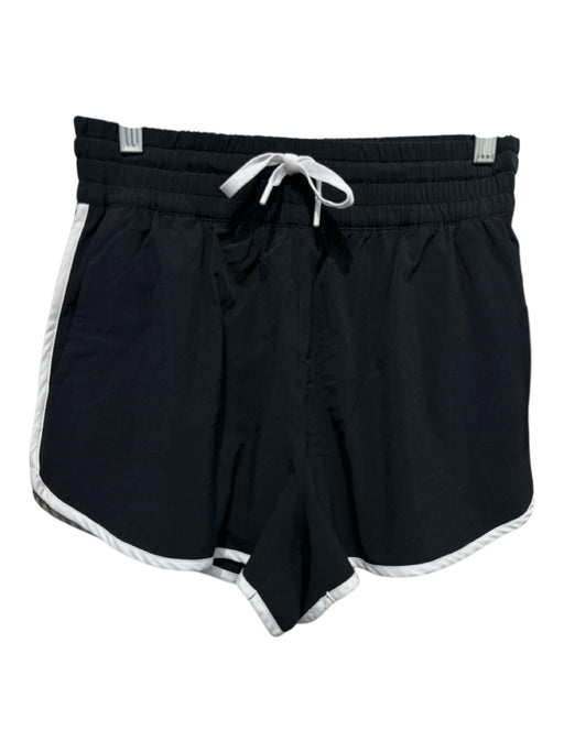 Athleta Size XS Black & White Polyester Elastic Waist Athletic Drawstring Shorts Black & White / XS