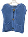 Zara Size S Blue Polyester & Cotton Knit Sleeveless Gold Hardware Cardigan Blue / S