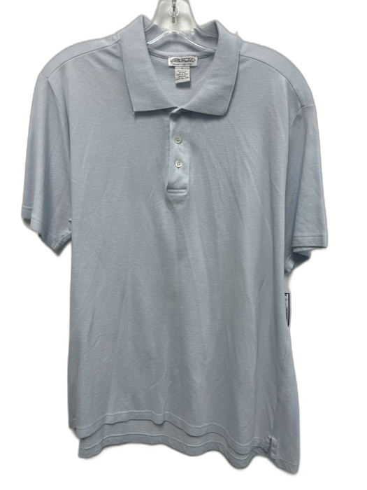 Piatelli Size XL Light blue Cotton Blend Solid Polo Men's Short Sleeve Light blue / XL
