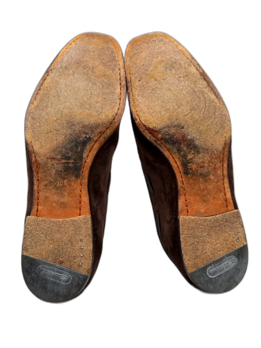 Santoni Shoe Size 10.5 AS IS Dark Brown Suede Solid Dress Men's Shoes Dark Brown / 10.5