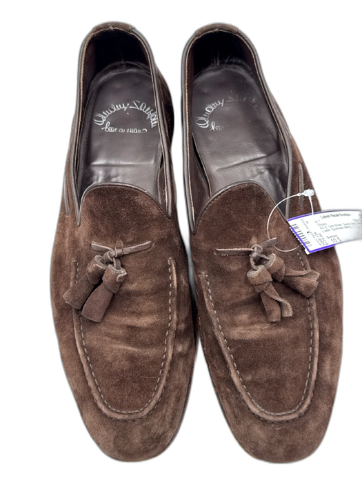 Santoni Shoe Size 10.5 AS IS Dark Brown Suede Solid Dress Men's Shoes Dark Brown / 10.5
