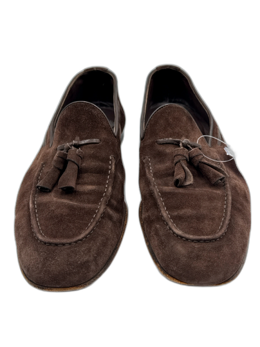 Santoni Shoe Size 10.5 AS IS Dark Brown Suede Solid Dress Men's Shoes Dark Brown / 10.5