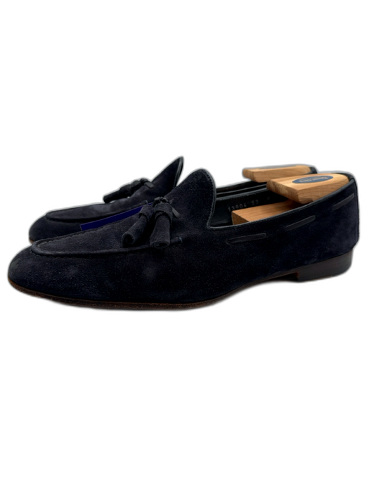 Santoni Shoe Size 10.5 AS IS Navy Suede Solid Dress Men's Shoes Navy / 10.5