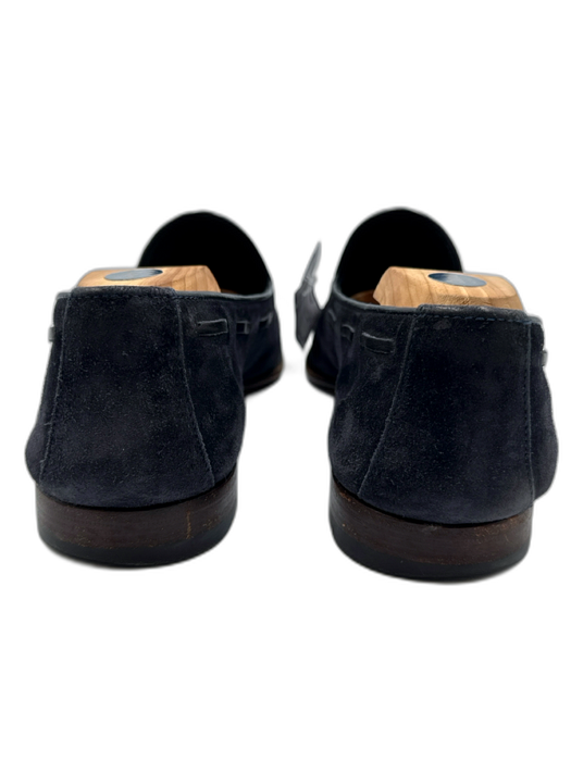 Santoni Shoe Size 10.5 AS IS Navy Suede Solid Dress Men's Shoes Navy / 10.5