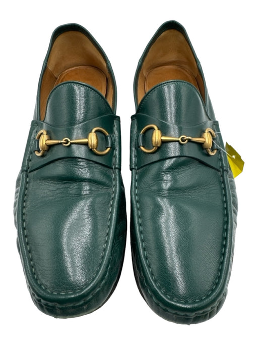Gucci Shoe Size 12 AS IS Green Leather Solid Dress Men's Shoes 12