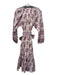 Cleobella Size XS White & Burgundy Cotton Long Sleeve Paisley Tiered Dress White & Burgundy / XS