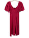 Mango Size 4 Berry Pink Viscose Blend Seersucker Stripe Empire Waist Maxi Dress Berry Pink / 4
