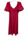 Mango Size 4 Berry Pink Viscose Blend Seersucker Stripe Empire Waist Maxi Dress Berry Pink / 4
