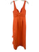 Acler Size 4 Orange Polyester Draped Asymmetric Midi Dress Orange / 4