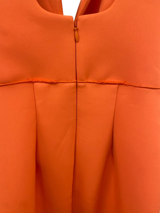 Acler Size 4 Orange Polyester Draped Asymmetric Midi Dress Orange / 4